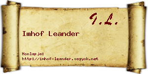 Imhof Leander névjegykártya